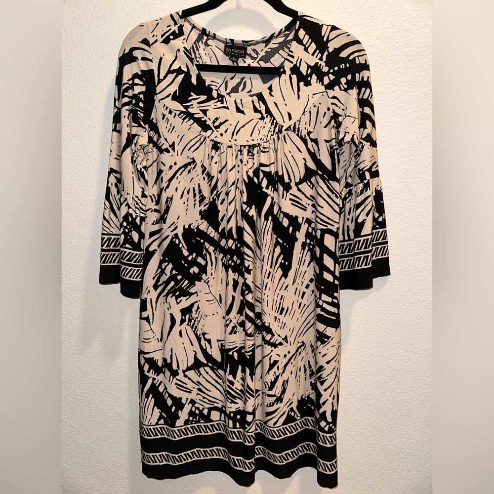 Black and Cream Patterned Dress